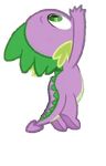  animated dragon friendship_is_magic green_eyes jumping male my_little_pony plain_background purple_body reaching slit_pupils solo spike_(mlp) spines transparent_background young 