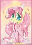  clothing cute cyan_eyes equine female feral flower fluttershy_(mlp) friendship_is_magic fur hair horse japanese_clothing kimono long_hair looking_at_viewer mammal my_little_pony petals pink_hair pony schnuffitrunks smile solo yellow_fur 