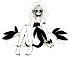  anzu_(o6v6o) gumi monochrome simple_background solo vocaloid white_background 