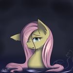  crying cyan_eyes dark equine female fluttershy_(mlp) friendship_is_magic fur hair hair_over_eye horse looking_at_viewer mammal my_little_pony open_mouth pink_hair pony portrait sad silverfox057 solo tongue yellow_fur 