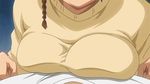  animated animated_gif breast_on_chest breast_press breasts from_above isshoni_h_shiyo large_breasts miyazawa_akina sweater 