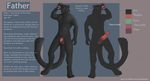  anthro balls dialog digitigrade english_text erection father feline flaccid fur horny male mammal model_sheet nude panther parent penis plain_background purplepardus smile solo text the-shadow-of-light the_shadow_of_light ubaya 