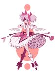  bow crossed_legs flower frills full_body gloves hair_bow heart heart_hands kaname_madoka long_skirt looking_at_viewer magical_girl mahou_shoujo_madoka_magica pink pink_eyes pink_hair puffy_short_sleeves puffy_sleeves revision short_sleeves short_twintails sigumado66 simple_background skirt smile solo soul_gem twintails white_background white_skirt wings 