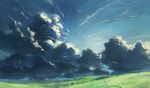  cloudy_sky field grass huanxiang_huifeng no_humans original outdoors scenery sky wind 