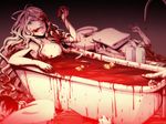  bath bath_of_blood bathtub blood blood_on_face copyright_request fangs flat_chest guro heart_(organ) intestines long_hair nipples pd-x rubber_duck slit_pupils solo vampire 