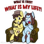  angry arin_hanson cutie_mark english_text equine feral game_grumps horse jon_jafari male mammal minkidoodles my_little_pony ponification pony ponyfied smile sofa text 