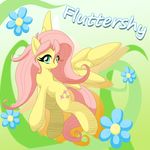  cutie_mark equine female flower fluttershy_(mlp) friendship_is_magic fur green_eyes hair hooves horse long_hair looking_at_viewer mammal my_little_pony pegasus pink_hair pony ragurimo solo wings yellow_fur 