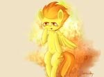  amber_eyes cutie_mark equine female friendship_is_magic fur hair horse looking_at_viewer mammal my_little_pony pegasus pony solo spitfire_(mlp) two_tone_hair verminshy wings wonderbolts_(mlp) yellow_fur 
