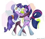  double_dildo equine female friendship_is_magic fur horn horse lesbian mammal my_little_pony oral pony rarity_(mlp) sex_toy tongue twilight_sparkle_(mlp) underwear unicorn white_fur 