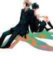  artist_request black_hair gloves male_focus multiple_boys nabari_no_ou rokujo_miharu scarf yoite 