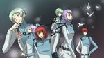  4boys anew_returner bad_anatomy bad_id bad_pixiv_id bird bring_stabity clamp code_geass derivative_work divine_nova green_hair gundam gundam_00 hilling_care innovator multiple_boys multiple_girls parody purple_eyes purple_hair red_eyes red_hair revive_revival ribbon ribbons_almark shiduru 