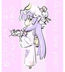  braid chibi cow hat natsuki_(silent_selena) patchouli_knowledge purple_eyes purple_hair solo touhou 