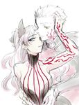  1girl archer archer_alter breasts dark dark_persona empty_eyes fate/stay_night fate_(series) kifumi large_breasts sketch toosaka_rin 