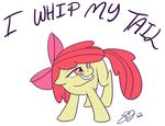  apple_bloom_(mlp) bow english_text equine famosity female friendship_is_magic hair horse mammal my_little_pony pony red_hair simple_background text young 