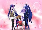  anthro anthrofied blue_eyes breasts brown_eyes brown_hair cleavage clothed clothing cutie_mark dress elbow_gloves equine female friendship_is_magic gloves group hair heels horn horse legwear male mammal my_little_pony necktie pipsqueak_(mlp) pony princess_luna_(mlp) shoes skirt sneakers sparkles stockings tears thegreatrouge twilight_sparkle_(mlp) upset winged_unicorn wings 