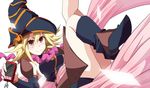  bare_shoulders blonde_hair blush botamochi_(exwelder) breasts cellphone cellphone_strap detached_sleeves duel_monster gagaga_girl hat heart heart-shaped_pupils legs long_hair medium_breasts phone red_eyes simple_background smile solo symbol-shaped_pupils wizard_hat yuu-gi-ou yuu-gi-ou_zexal 