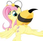  animated antennae anus arthropod bee blue_eyes butt costume cutie_mark equine featureless_crotch featureless_crouch female feral fluttershy_(mlp) friendship_is_magic fur hair hooves horse insect lying mammal my_little_pony nude pink_hair pony solo stinger stoic5 wings yellow_fur 