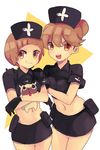  :d bad_id bad_pixiv_id brown_eyes brown_hair dog guts_(kill_la_kill) hair_bun hat holding kill_la_kill mankanshoku_mako mankanshoku_sukuyo mature midriff mochigome mother_and_daughter multiple_girls navel nurse nurse_cap open_mouth short_hair smile 