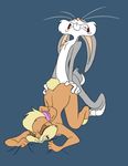  anthro blue_background bugs_bunny duo eyes_closed female from_behind grabbing_sheets lagomorph lola_bunny looney_tunes male mammal plain_background rabbit sex space_jam straight toony warner_brothers 