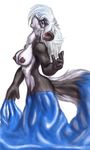  blue_eyes chest_tuft dontamure female fur goo hair mammal miyu nipples nude rimefox skunk solo tuft white_hair 