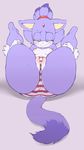  amber_eyes big_butt blaze_the_cat blush breasts butt cat feline female fur hair inverted_nipples looking_at_viewer lying mammal nipples on_back panties presenting purple_fur purple_hair pussy pussy_floss pussy_wedgie sega short_hair smile solo sonic_(series) sonicboom53 underwear voluptuous white_fur 