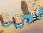  animated animated_gif nintendo no_humans omanyte omastar pokemon sand shell 