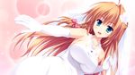  blue_eyes elbow_gloves game_cg glace ichinose_himeno koishiki_manual long_hair necklace orange_hair saeki_nao wedding_attire 