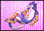  blue_fur cum cum_on_face cum_on_self cum_on_stomach elbow_gloves erection fur gloves grostenmeiers legwear looking_at_viewer male messy murrkus nude paws penis sergal side_view solo stockings warmers yellow_eyes 