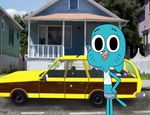  anthro breasts car cat clothing feline female house ihavnoname looking_at_viewer mammal nicole_watterson nipples nude open_mouth outside panties parent pussy sky smile solo the_amazing_world_of_gumball underwear wet 