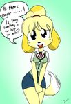 canine dog english_text female isabelle_(animal_crossing) looking_at_viewer mammal nintendo text theoretical-chaos video_games 