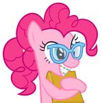  alpha_channel blue_eyes book braces equine eyewear female friendship_is_magic glasses holding horse mammal my_little_pony pinkie_pie_(mlp) plain_background pony ponytail portrait smile solo transparent_background zacatron94 