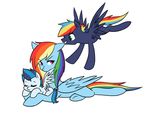  blue_fur cloud equine female feral friendship_is_magic fur hair horse kilala97 long_hair male mammal mother mother_and_son multi-colored_hair my_little_pony open_mouth original_character parent pegasus pony purple_eyes rainbow_dash_(mlp) rainbow_hair wings 