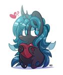  &lt;3 blush changeling chibi chubby cute equine female friendship_is_magic green_eyes green_hair hair horn horse lifeloser long_hair looking_at_viewer mammal my_little_pony plain_background queen_chrysalis_(mlp) smile solo white_background winged_unicorn wings 