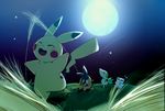  dagasi dancing eyes_closed grass mammal moon mouse mustelid night nintendo open_mouth oshawott otter outside pig pikachu pok&#233;mon pok&eacute;mon porcine reptile rodent scalie snake snivy stars video_games young 