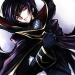  black_hair cape code_geass cravat gloves lelouch_lamperouge long_sleeves male_focus purple_eyes solo yk-kz zero_(code_geass) 