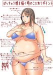  1girl anatomy blue_eyes breasts brown_hair commentary fat huge_breasts translation_request wakatsuki_(kancho_hatto) wakatsuki_(kanchou_hatto) 