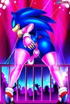  anthro anus arm_warmers big_butt blue_hair bracelet bulge butt clothed clothing crossdressing ear_piercing elbow_gloves erection girly gloves green_eyes hair hedgehog high_heels jewelry legwear makeup male mammal navel penis piercing precum presenting presenting_hindquarters red_shoes sega shoes skimpy sonic_(series) sonic_the_hedgehog stockings stripper therealshadman thong video_games 