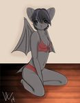  anthro bat breasts female lingerie looking_at_viewer mammal messy_hair pinup pose regalweasel solo wings 