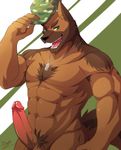  abs anthro balls biceps big_muscles big_penis black_nose brown_fur canine dog dog_tags erection fangs fur german_shepherd green_eyes grin hat humanoid_penis looking_at_viewer male mammal military muscles nude open_mouth pecs penis pose presenting pubes rabbity sheath smile solo standing teeth toned tongue vein 