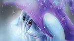  blue_hair dreampaw equine female friendship_is_magic fur hair hat horn horse mammal my_little_pony open_mouth pony purple_eyes rain sad solo stars trixie_(mlp) unicorn 