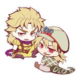  blonde_hair chibi diego_brando fang hat jojo_no_kimyou_na_bouken multiple_boys neko_nami83 scarf scary_monsters_(stand) stand_(jojo) steel_ball_run tail vampire 