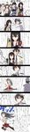  6+girls absurdres admiral_(kantai_collection) akagi_(kantai_collection) bad_id bad_pixiv_id brown_hair comic detached_sleeves glasses haruna_(kantai_collection) hiei_(kantai_collection) highres japanese_clothes kaga_(kantai_collection) kantai_collection kirishima_(kantai_collection) kongou_(kantai_collection) long_hair long_image multiple_girls muneate running short_hair side_ponytail speech_bubble tall_image torn_clothes translation_request yuzuruka_(bougainvillea) 