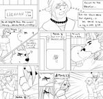  anthro black_and_white calheb calheb-db camera canine collar comic cuntboy dialog drake_(character) ear_piercing english_text eyes_closed eyewear girly intersex kissing line_art lizard male mammal monochrome necklace piercing plain_background reptile scalie sleeping spiked_collar text xianos 