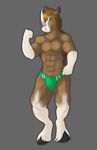  abs anthro arms_behind_head biceps brown_fur brown_hair buldge bulge clydesdale crusade equine flexing fur green_eyes grey_background hair hooves horn horse looking_at_user looking_at_viewer male mammal muscles oreo-septim pecs plain_background pose rhinocorn solo speedo standing swimsuit toned topless underwear unicorn white_fur 