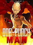  absurdres bald cape clenched_hand engrish gloves highres laio male_focus one-punch_man ranguage saitama_(one-punch_man) shiny solo 