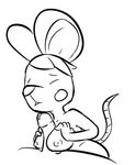  anthro bettina_(animal_crossing) breasts cooltime-fooltime duo erection eyes_closed female male mammal monochrome mouse nintendo nipples penis rodent sex titfuck video_games 