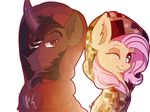  &lt;3 clothing duo equine evehly female fluttershy_(mlp) friendship_is_magic hood hoodie horn horse king_sombra_(mlp) male mammal my_little_pony pegasus pony smile text unicorn wings 