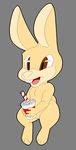  cup cute fur grey_background lagomorph mammal milkshake open_mouth plain_background rabbit sitting straw teeth xxylas xylas 