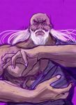  floating_hair gouken hands looking_at_viewer male_focus pose serious solo street_fighter tsukumo white_hair 