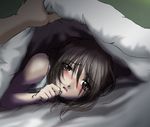  bed_sheet blanket blush brown_hair ju-on kobayashi_yuuji pov saeki_kayako solo_focus the_grudge under_covers 